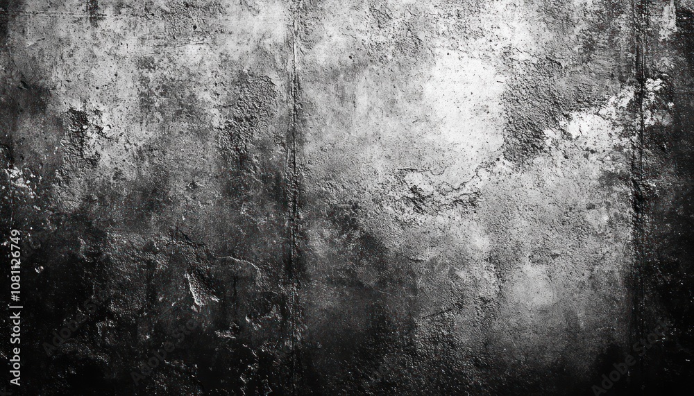 Obraz premium A close-up of a weathered, textured concrete wall with a rough, uneven surface
