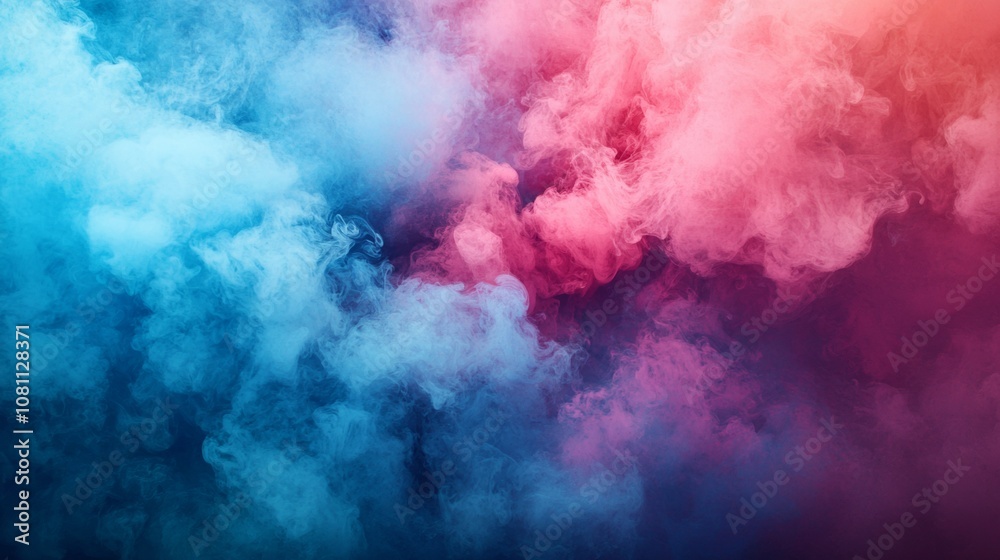 Colorful Smoke Cloud in Pink and Blue Hues