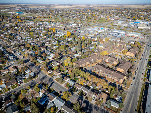 Aerial Drone View of Fairhaven Neighborhood in Saskatoon, Saskatchewan photo