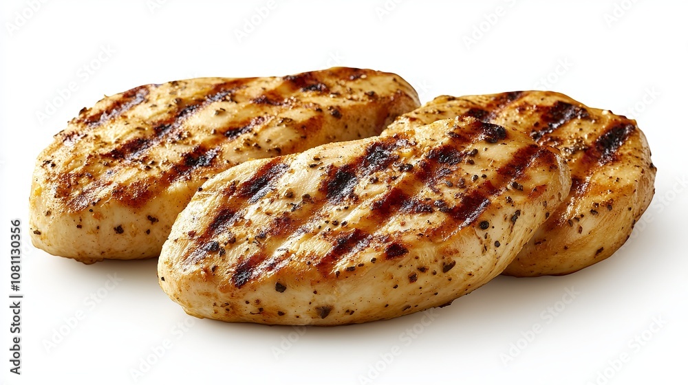 Juicy grilled chicken breast, ready to eat. The chicken is cooked to perfection and looks delicious. It's a great source of protein and a healthy meal option. Juicy grilled chicken breast, ready to eat. The chicken is cooked to perfection and looks delicious. It's a great source of protein and a healthy meal option.