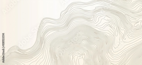 An abstract background of topographic contours. Modern geographic contour map. Abstract curved reliefs in white wave paper. photo