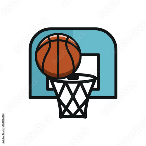 Set basketball hoop sport icon vector design templates modern and simple