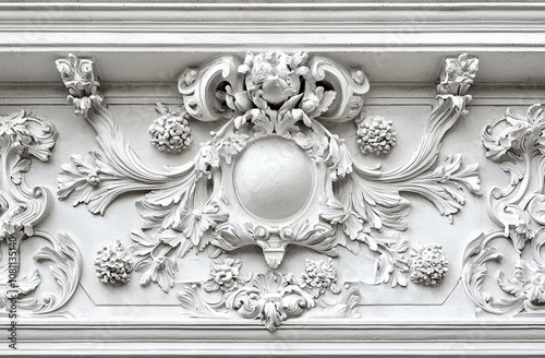 White ceiling design with rococo style architecture