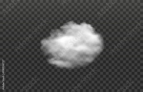 Realistic Cloud, smoke, fog, background png. Vector cloud or smoke on isolated transparent background. Vector 10 EPS