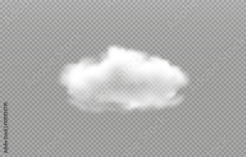 Realistic Cloud, smoke, fog, background png. Vector cloud or smoke on isolated transparent background. Vector 10 EPS	