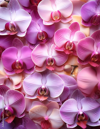 Fresh Orchid flower pattern texture background