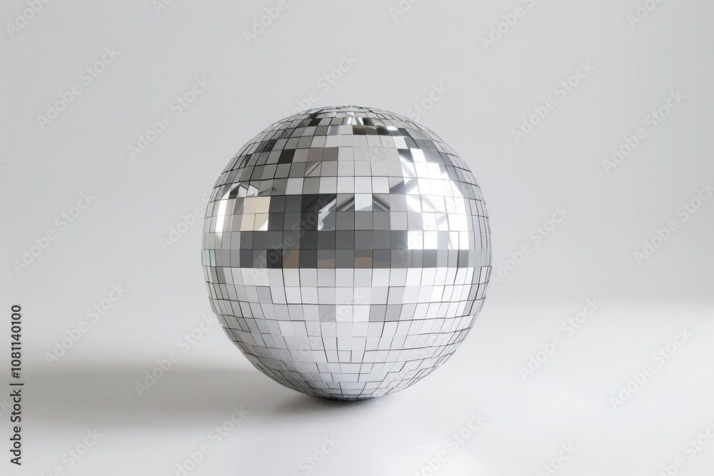 Shiny silver disco ball isolated on white Shiny silver disco ball isolated on white
