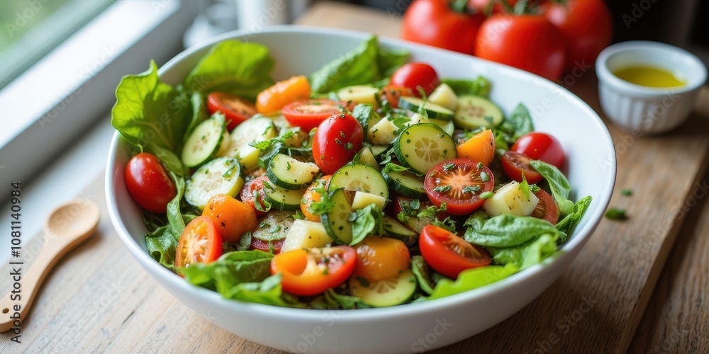 Fresh Vegetable Salad in a Bowl Fresh Vegetable Salad in a Bowl