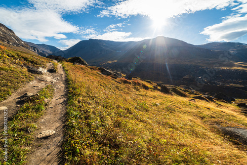 Trail Through Glacial Valley In Tundra