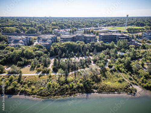 Aerial Drone View of Nutana Neighborhood in Saskatoon, Saskatchewan photo