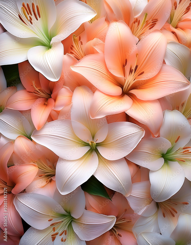 Obraz premium Fresh Lily flower pattern texture background