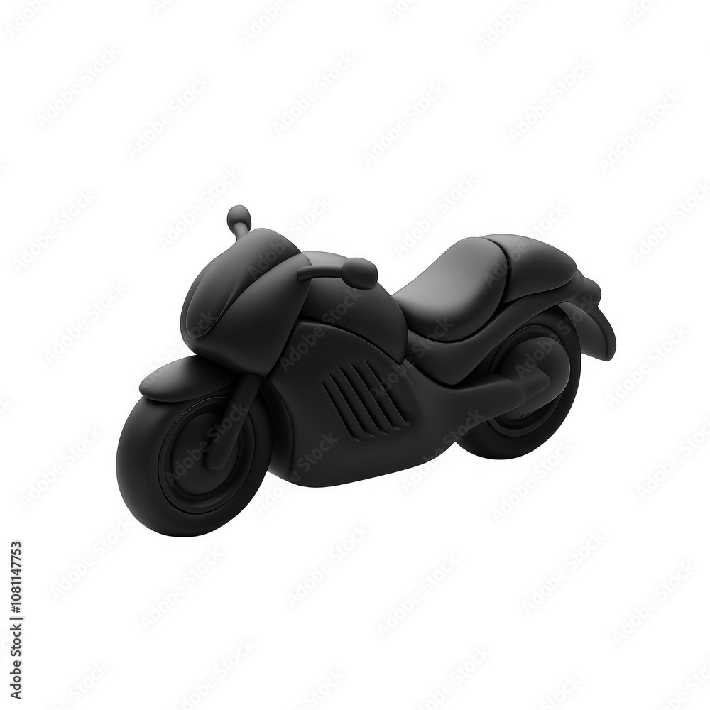 Black Motorcycle Isolated On Transparent Background
