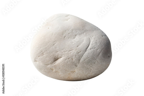 A white stone isolated on transparent background