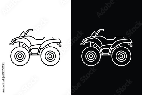 Quad bike or atv icon on White Background Vector Art Illustration on white background.