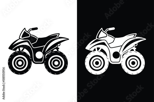 Quad bike or atv icon on White Background Vector Art Illustration on white background.