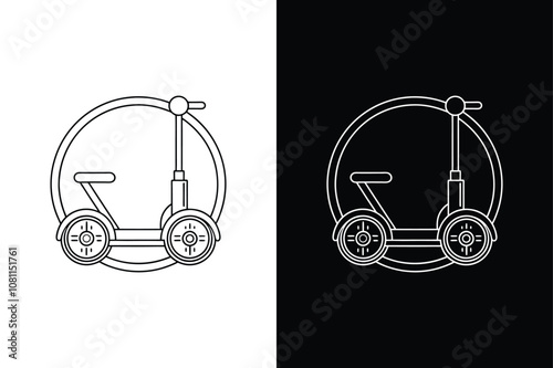 Segway icon on White Background Vector Art Illustration on white background.