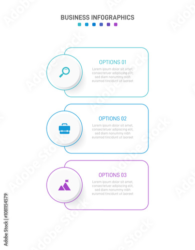 Vertical progress bar featuring 3 arrow-shaped elements, symbolizing the three stages of business strategy and progression. Clean timeline infographic design template. Vector for mobile presentation.