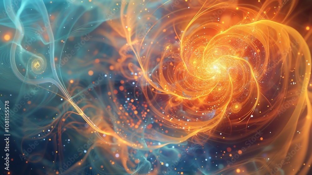 Detailed visualization of electrons in an atomic cloud showing their energy levels and transitions