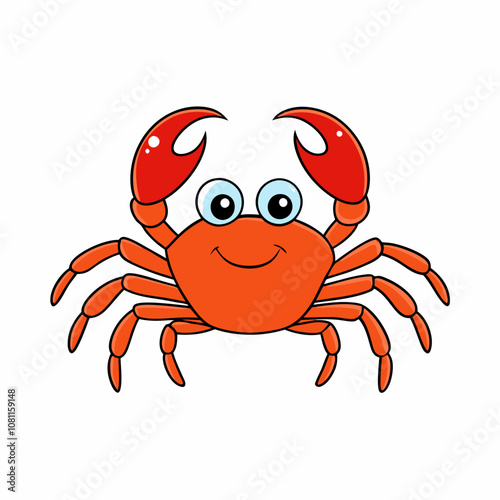  vector cute cartoon Crab on white background photo