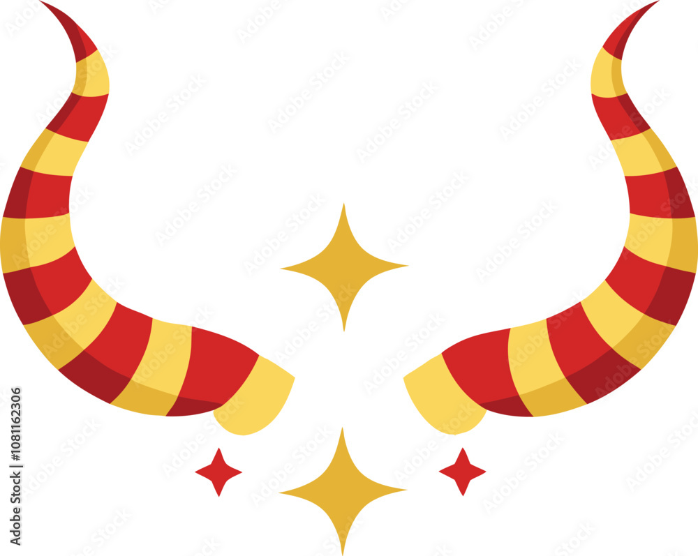 Obraz premium Festive horns vector illustration