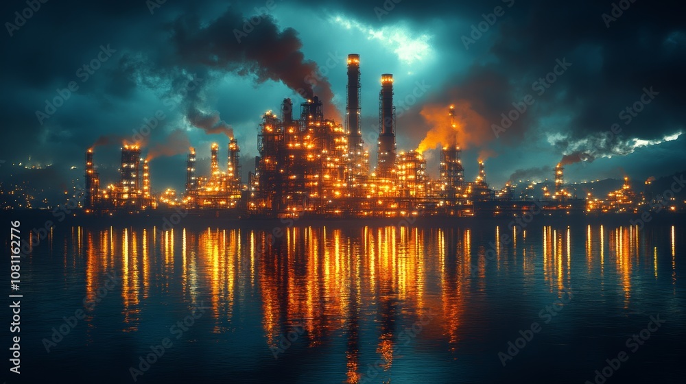 Nuclear Factories at Nighttime with Magnificent Buildings in Ultrahigh Resolution Generative AI Nuclear Factories at Nighttime with Magnificent Buildings in Ultrahigh Resolution Generative AI