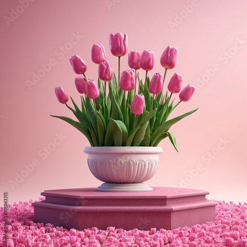 Wallpaper Mural Bunch of pink tulip interior Torontodigital.ca