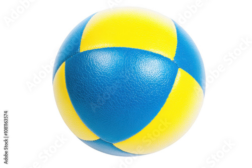 Blue And Yellow Volleyball Isolated On Transparent Background