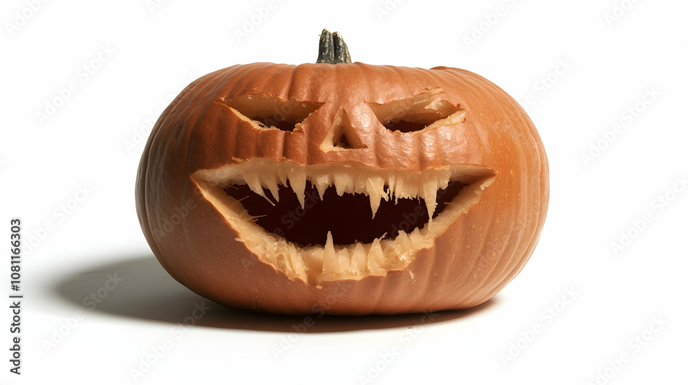 Spooky Halloween Jack-o'-lantern with Fangs, pumpkin, carved pumpkin, scary, monster, teeth Spooky Halloween Jack-o'-lantern with Fangs, pumpkin, carved pumpkin, scary, monster, teeth