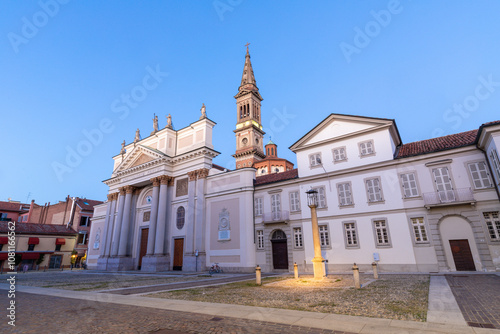 Alessandria - The cathedral - Cattedrale dei Santi Pietro e Marco at dusk.