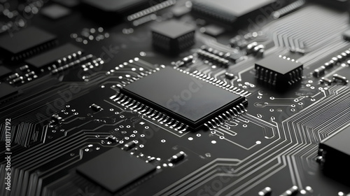 Wallpaper Mural Close-up of a Microchip on a Circuit Board, circuitry, electronics, technology, computer chip, processor Torontodigital.ca