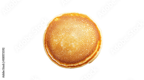 Top view of a pancake isolated against a white background