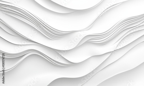 A white topographic map background with curved lines and wave-like reliefs was created in this illustration using isolated contour lines.