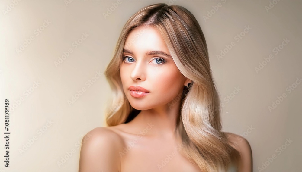 portrait of a young blonde woman for cosmetics care - with space for an inscription portrait of a young blonde woman for cosmetics care - with space for an inscription