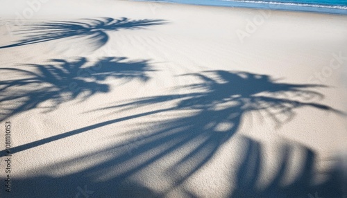 shadow of palm tree on sand