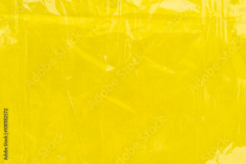 Yellow plastic film wrap texture background