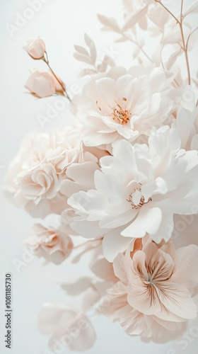 Elegant bridal bouquet in soft pastel hues for wedding decor and inspiration photo