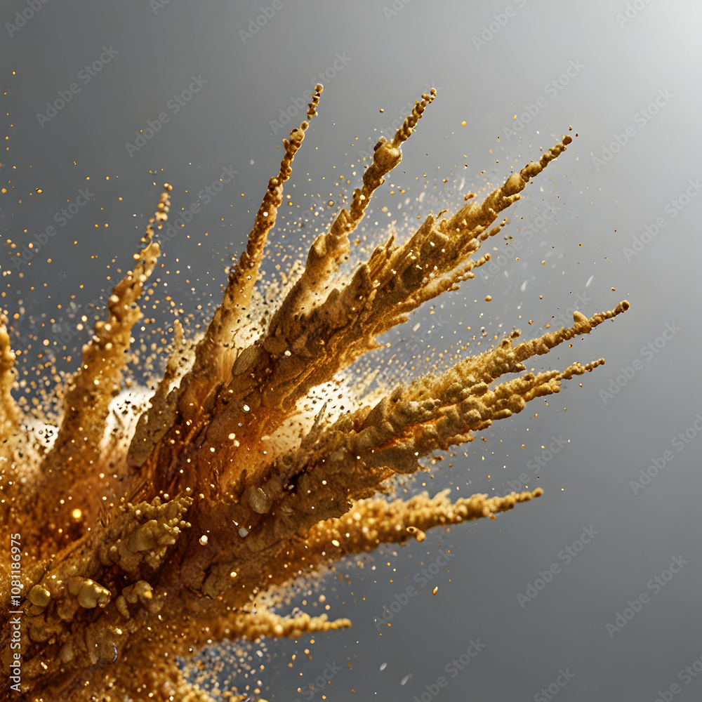 Obraz premium Explosion metallic gold glitter sparkle