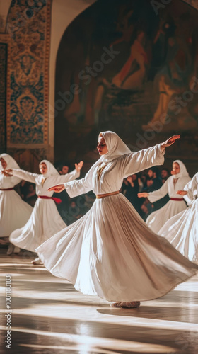 Sheb-i-Aruz Festival of rotating dervishes in Konya. Turkish dance. a holiday in Turkey photo