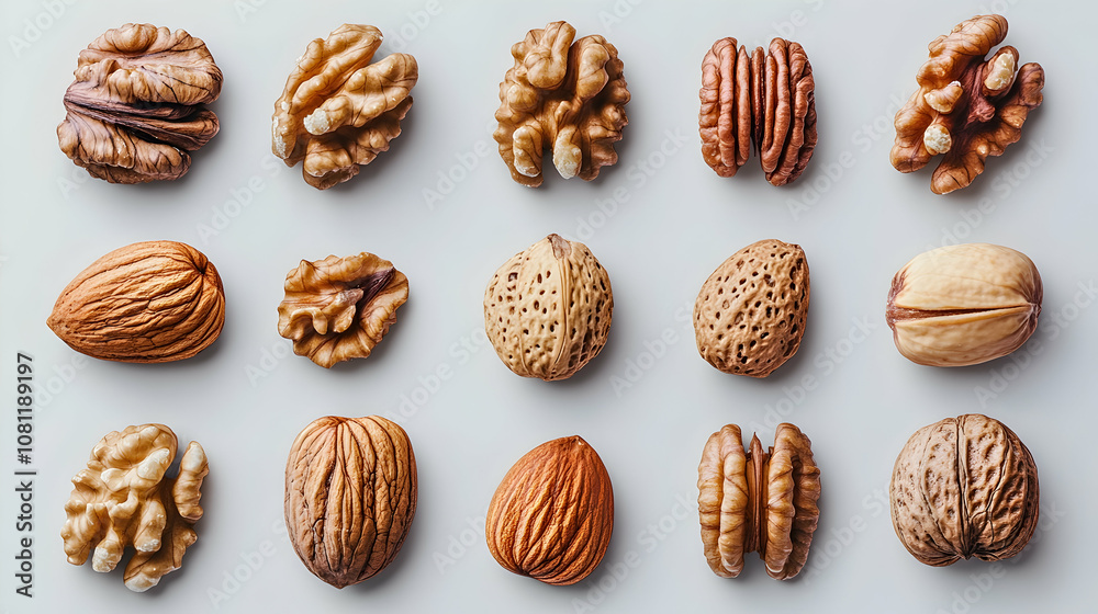 Assortment of Nuts, almond, almonds, pecan, pecans, walnut Assortment of Nuts, almond, almonds, pecan, pecans, walnut