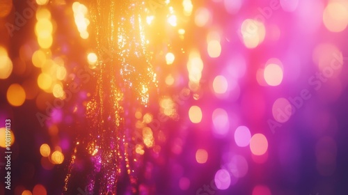 Abstract Blurred Background with Orange and Pink Bokeh Lights