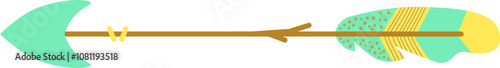 Boho style hunting arrow with feather bohemian