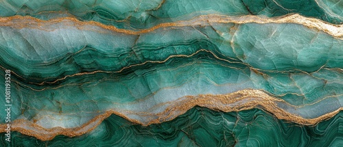 Wallpaper Mural Vibrant green and gold marble texture Torontodigital.ca