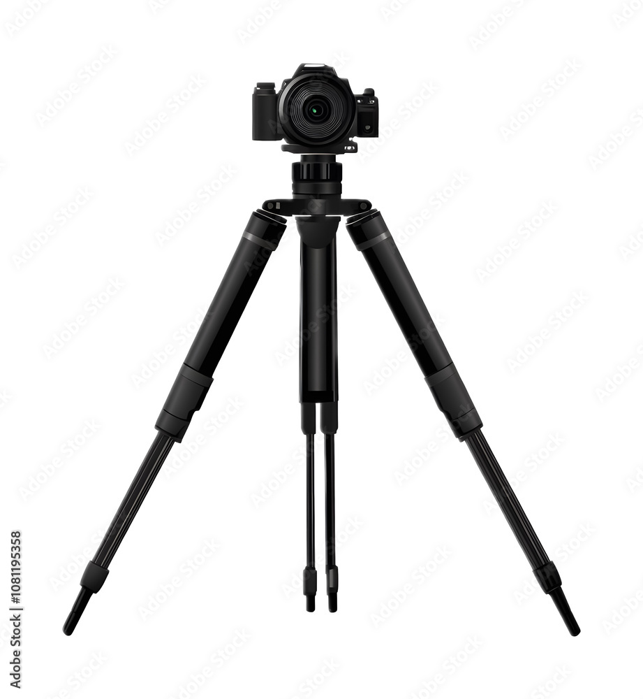 Tripod black color isolated on a transparent background Tripod black color isolated on a transparent background