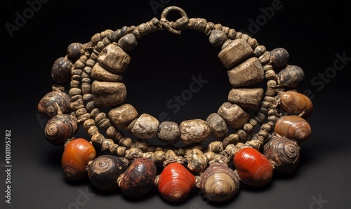 image of the representative necklace of the Orisha Eleggua and snails, Yoruba religion photo