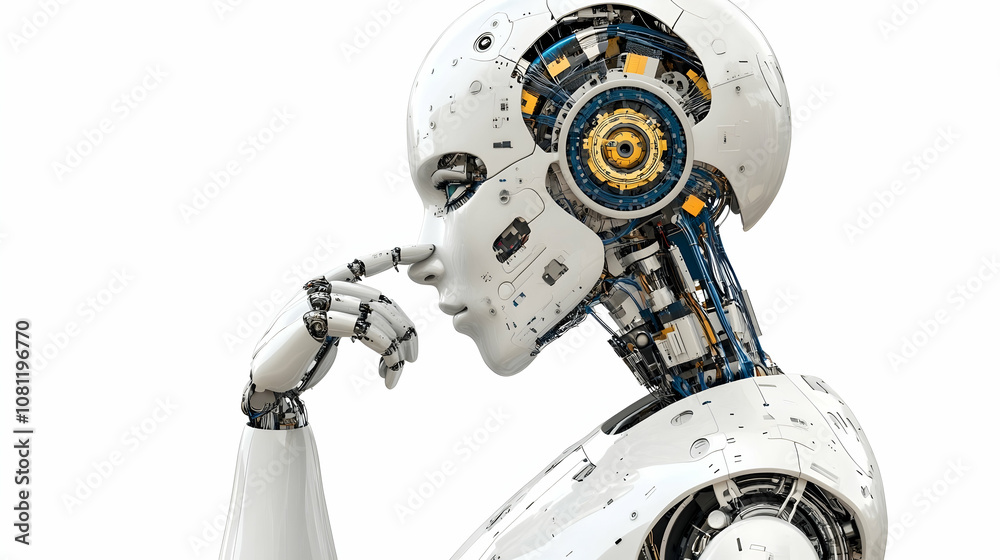 Thoughtful Robot AI, artificial intelligence, android, cyborg, machine, technology Thoughtful Robot AI, artificial intelligence, android, cyborg, machine, technology