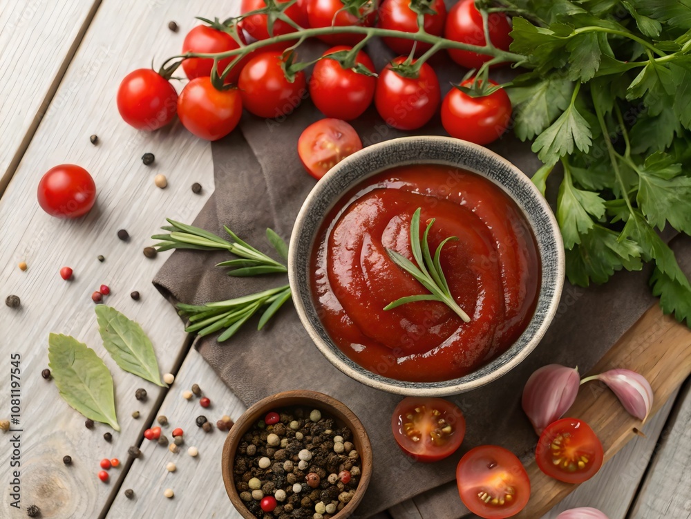 Rich, vibrant tomato sauce, bursting with fresh herbs and spices. Rich, vibrant tomato sauce, bursting with fresh herbs and spices.