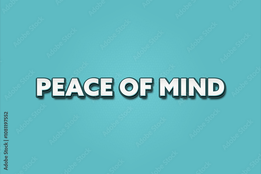 Fototapeta premium Peace of Mind. A Illustration with white text isolated on light green background.