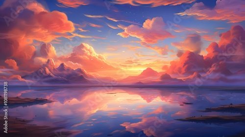 Sunset Sky, sity skyline