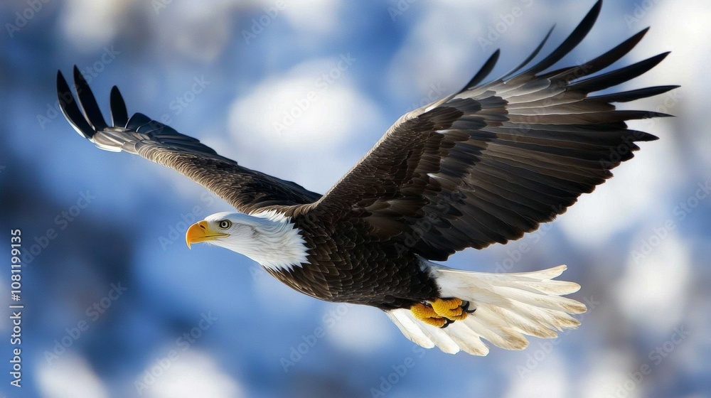 Fototapeta premium eagle on united states flag