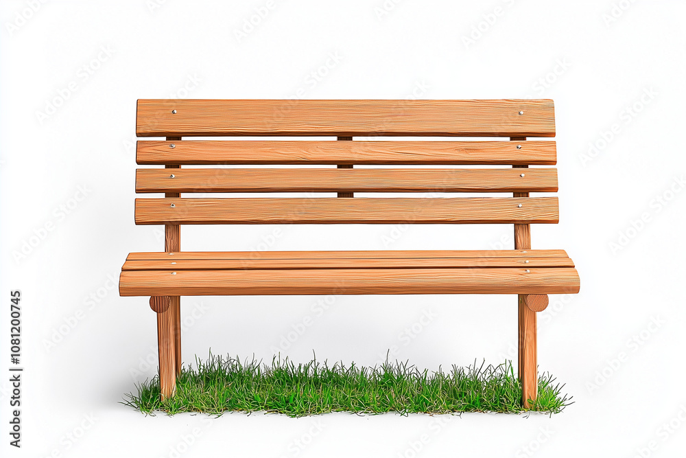 Wooden Bench Isolated on White Background Wooden Bench Isolated on White Background